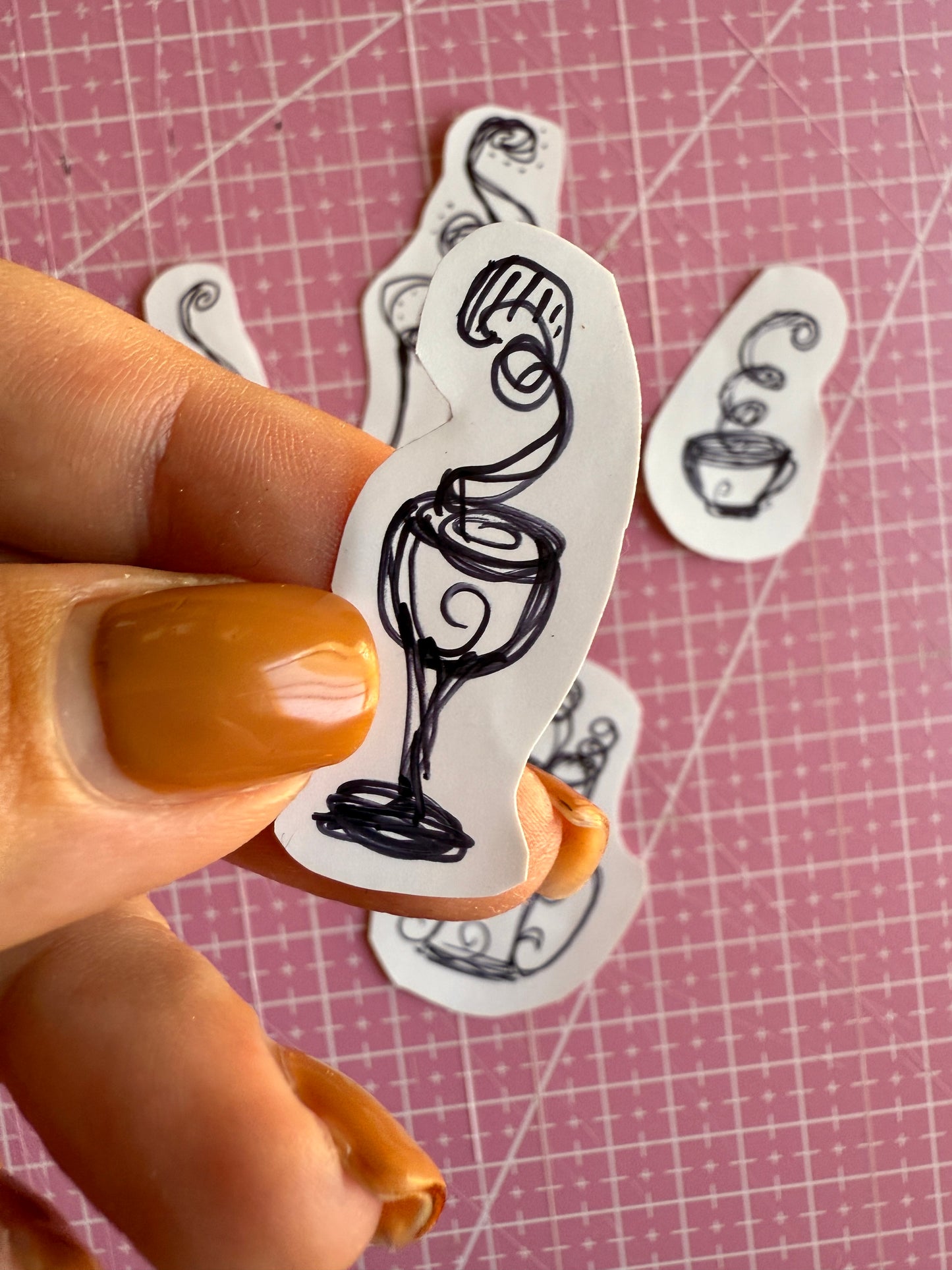 Set of 5 Handmade Witchy Mugs Stickers