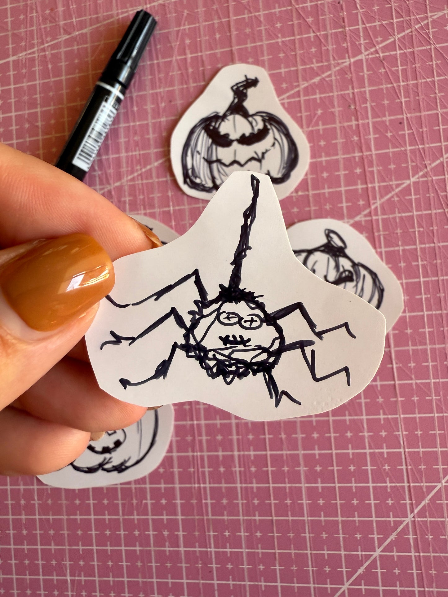 Set of 5 Handmade Pumpkins Stickers