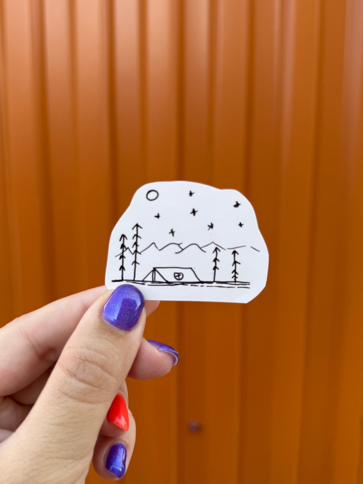 Set of 3 Handmade Camping Stickers