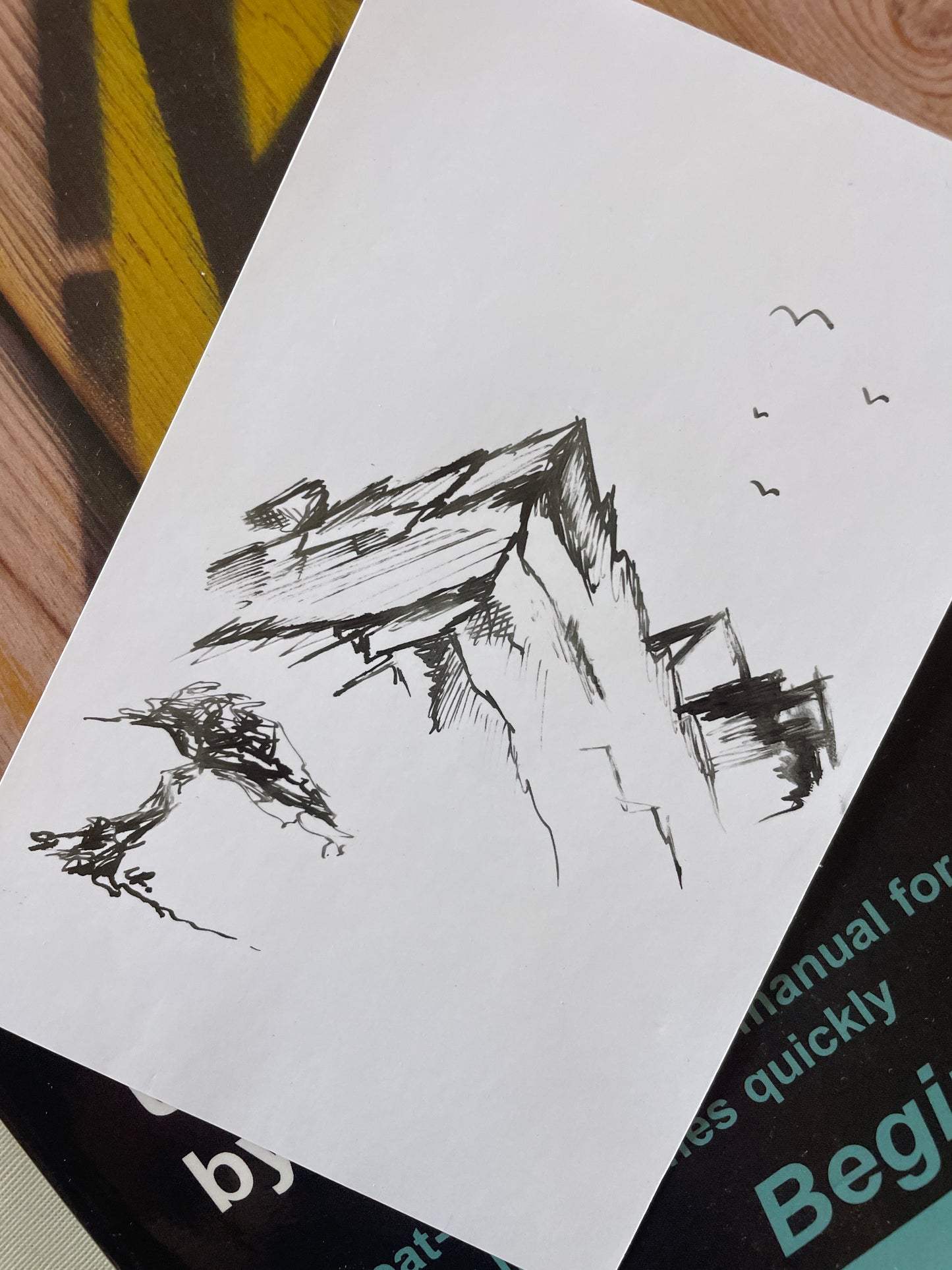 Tree In The Mountains Poster | Original Handmade Art