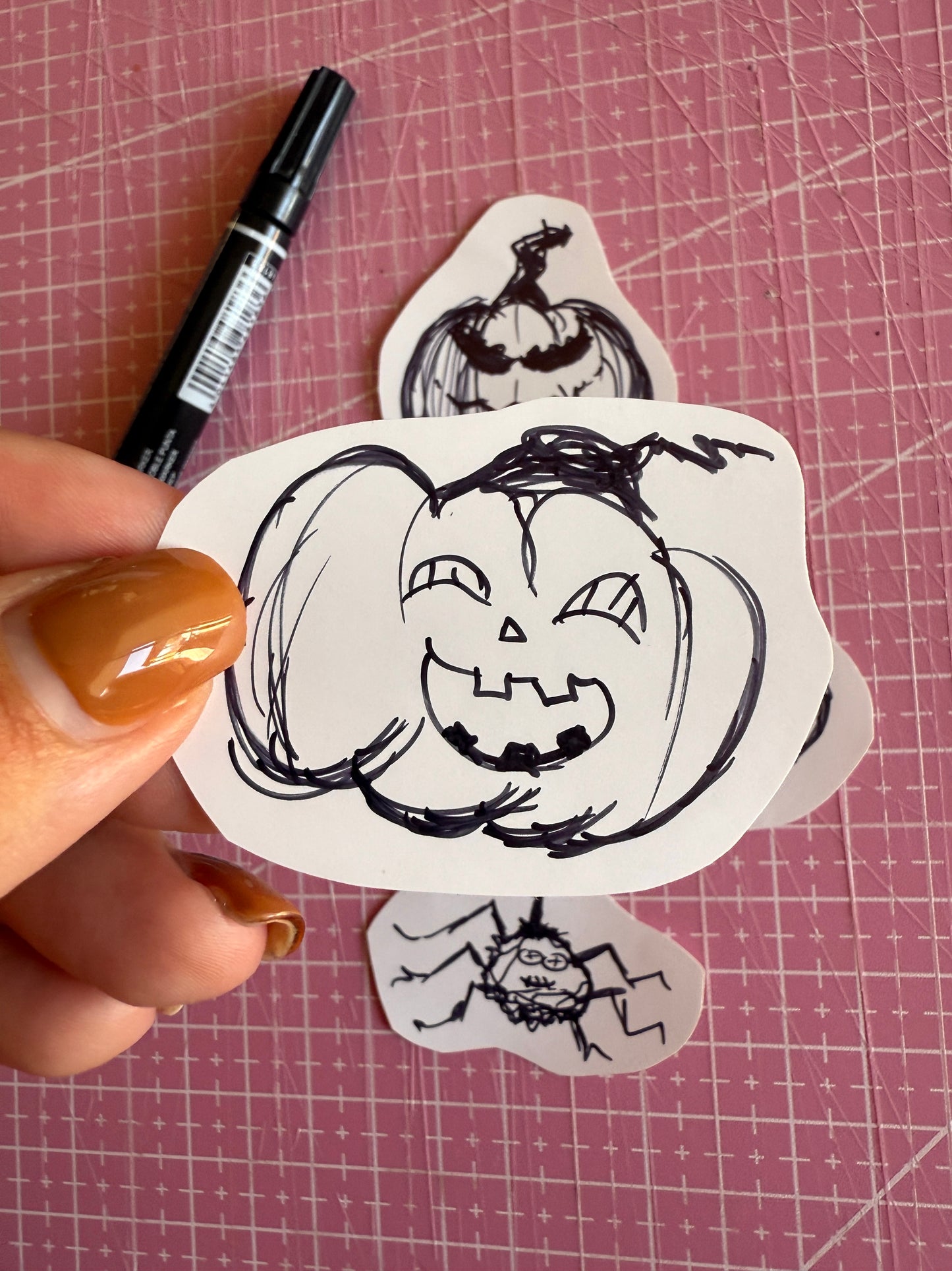 Set of 5 Handmade Pumpkins Stickers