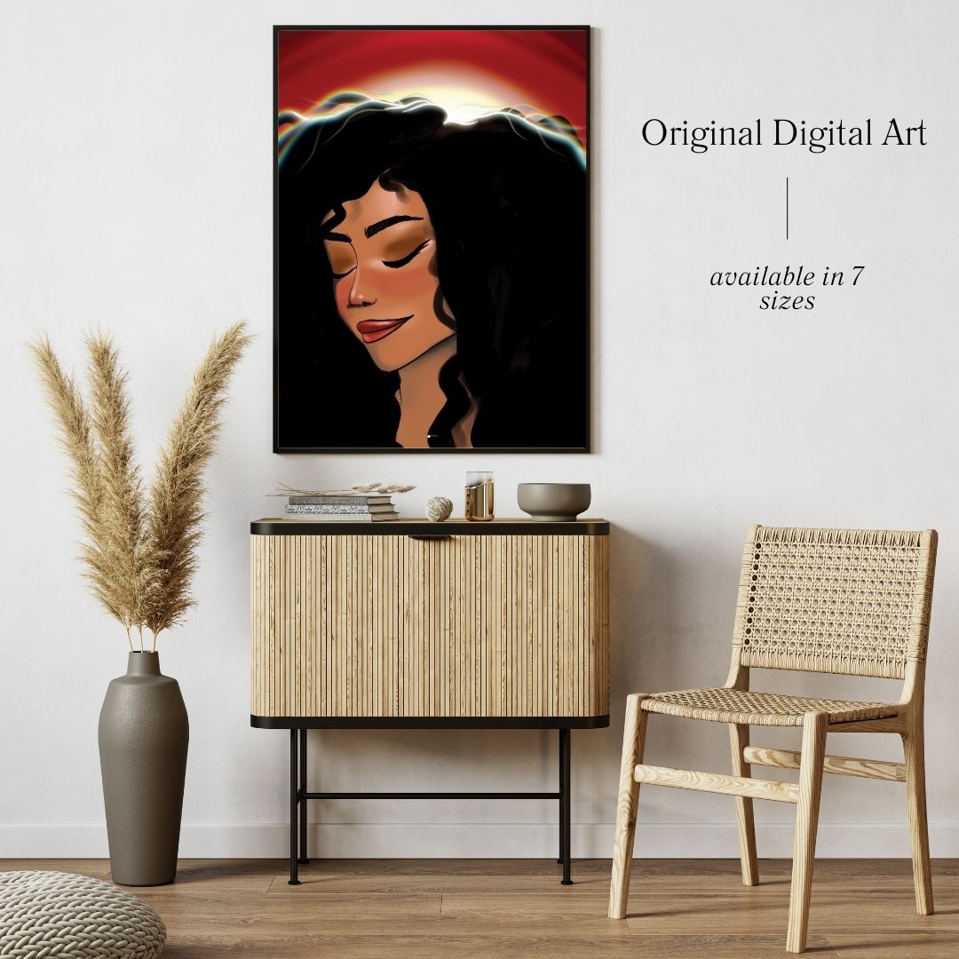 Red | Pixelated Digital Art Poster