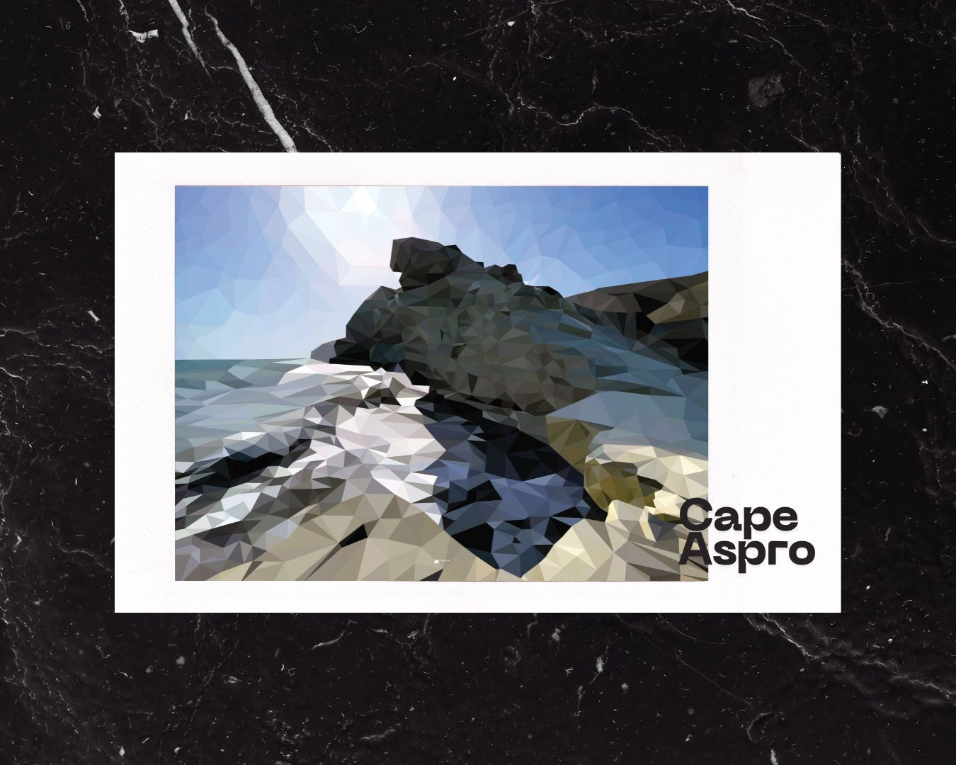 Cape Aspro | Low Poly Art Poster