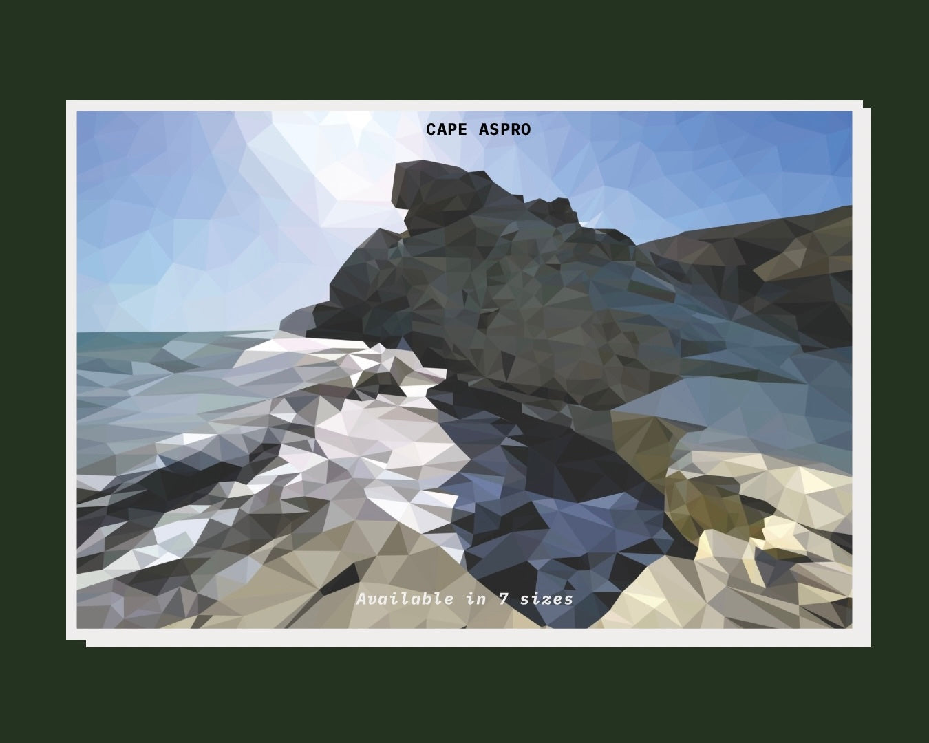 Cape Aspro | Low Poly Art Poster