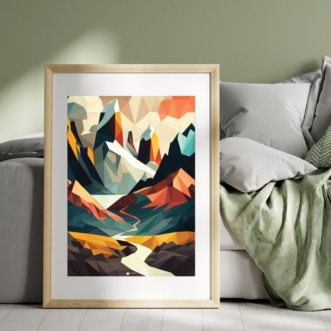 Orange | Mountains Art Poster