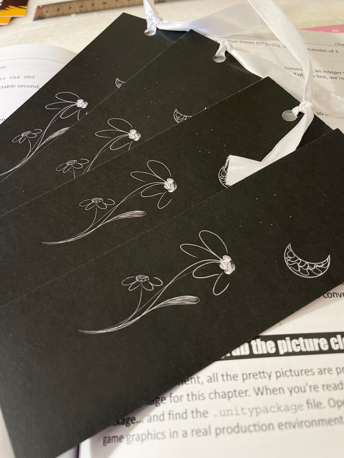 Flower and Moon Bookmarks