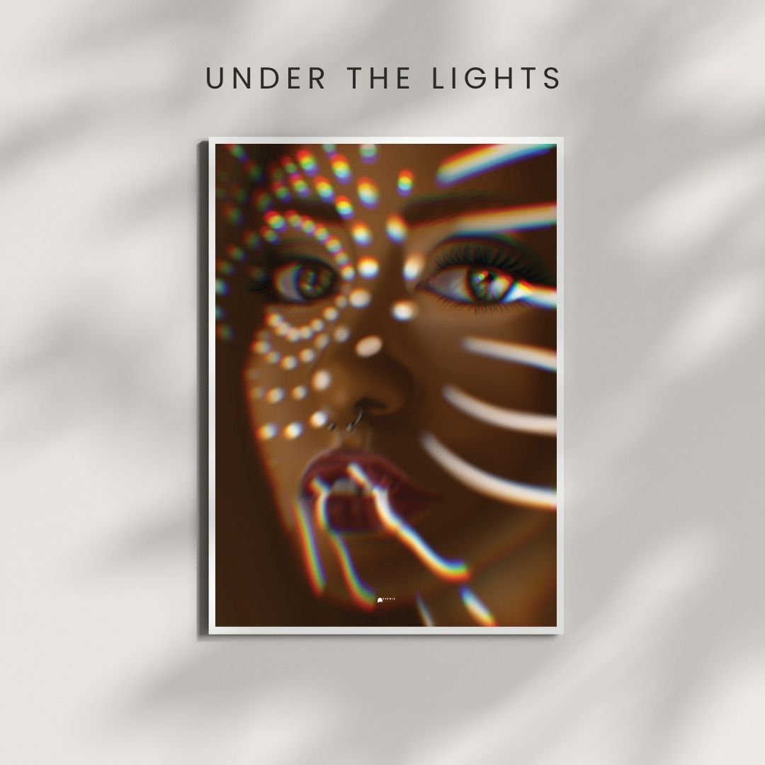 Under The Lights | Pixelated Digital Art Poster