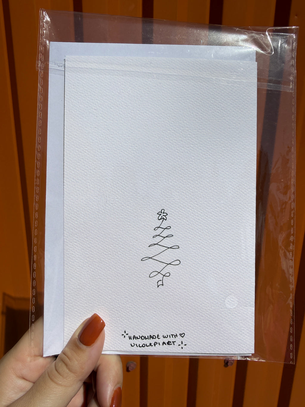 Christmas Tree Lines | Handmade Greeting Card – Original Illustrated Card