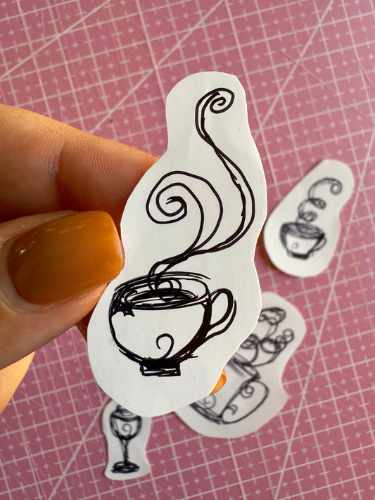 Set of 5 Handmade Witchy Mugs Stickers