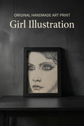 Girl Illustration | Handmade Framed Poster – Original Artwork Wall Decor
