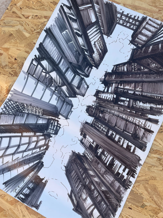 Cityscape Handmade Poster