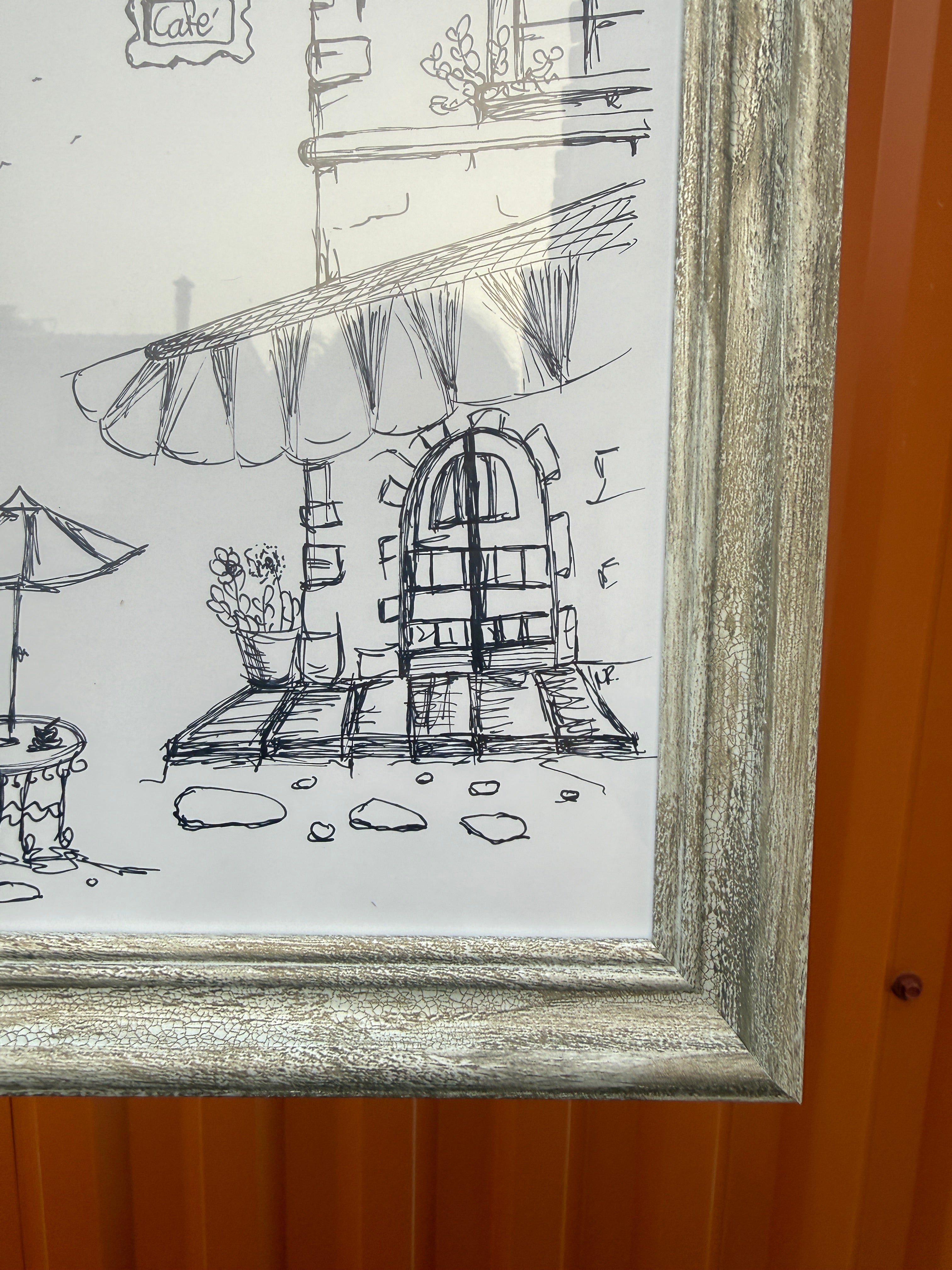 Little Cafe V.1 | Handmade Framed Poster – Original Artwork Wall Decor