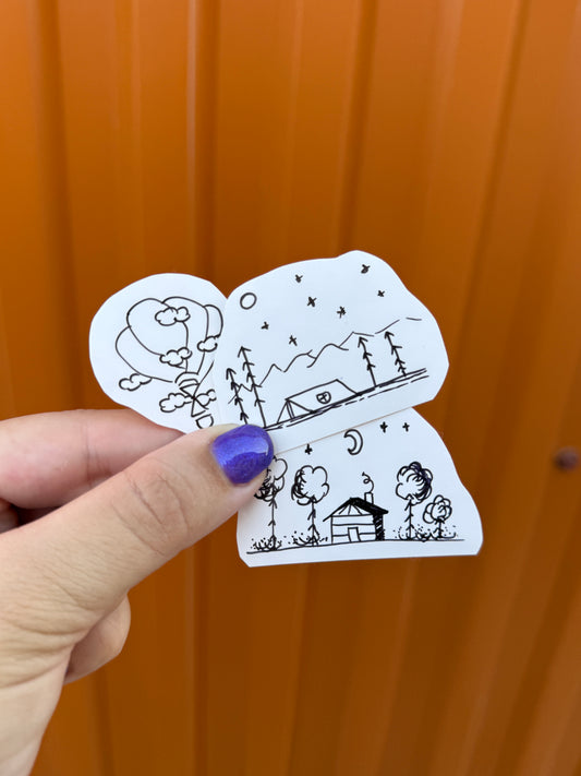 Set of 3 Handmade Camping Stickers