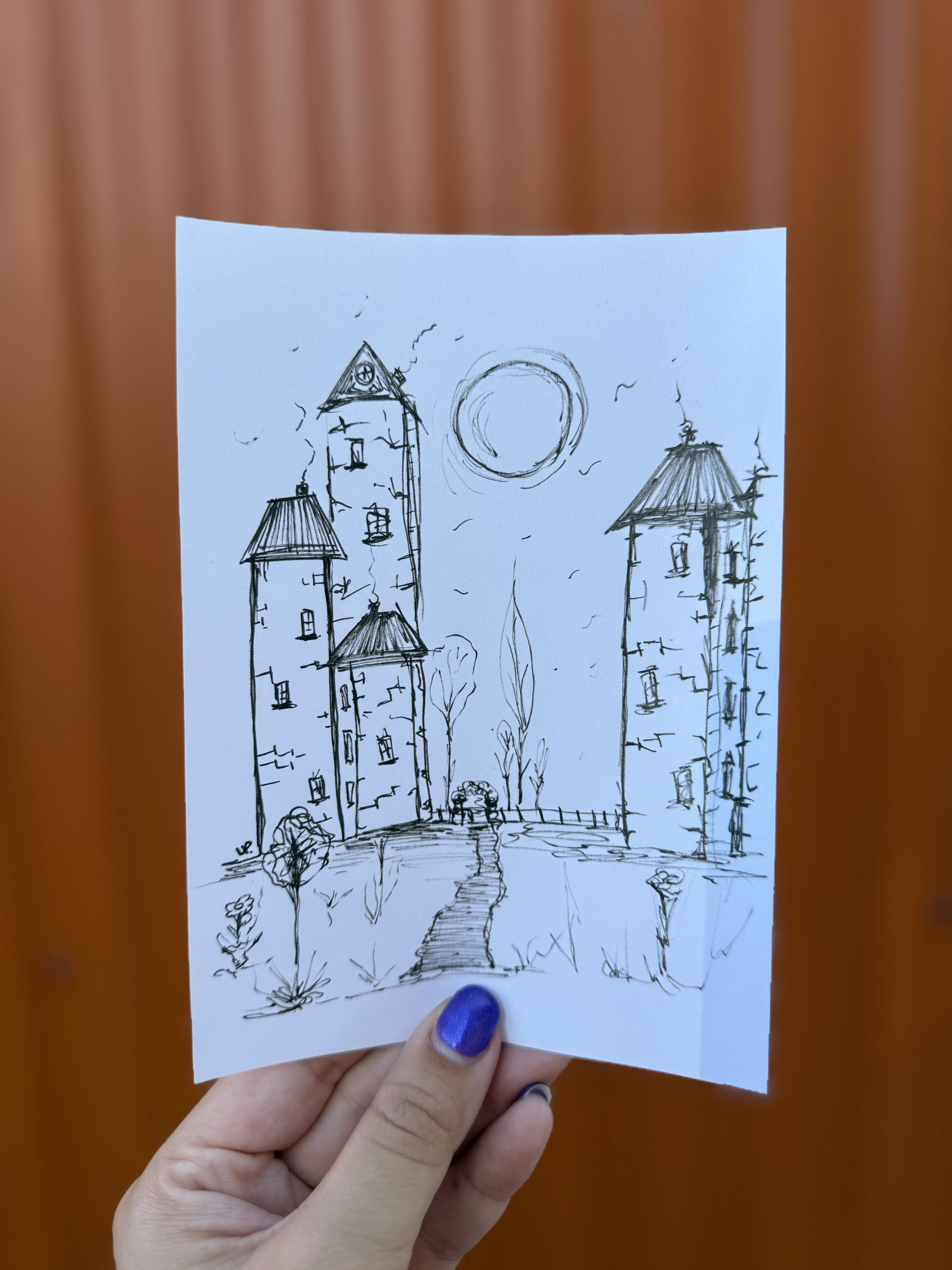 Cartoon City | Framed Handmade Poster