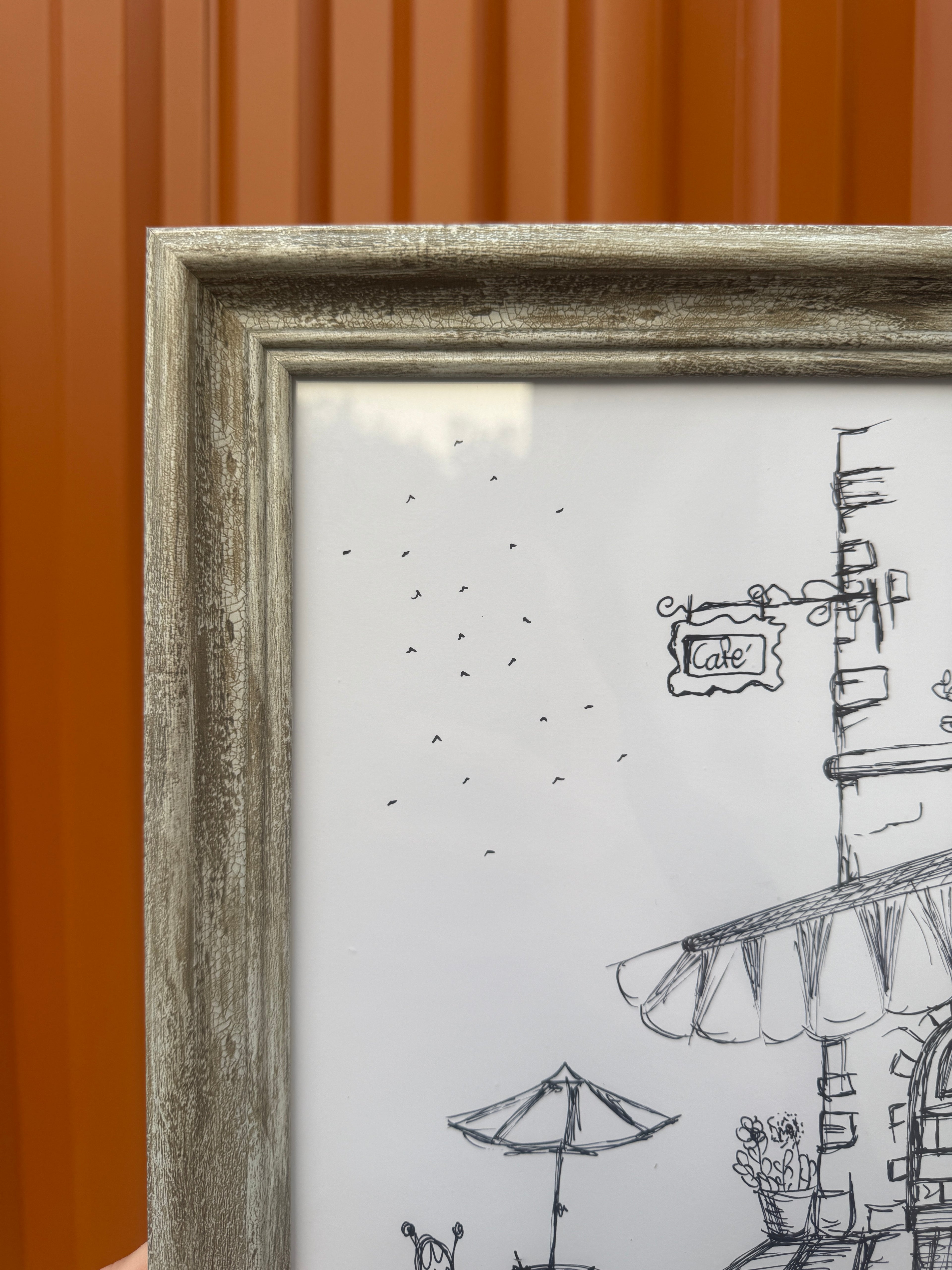 Little Cafe V.1 | Handmade Framed Poster – Original Artwork Wall Decor