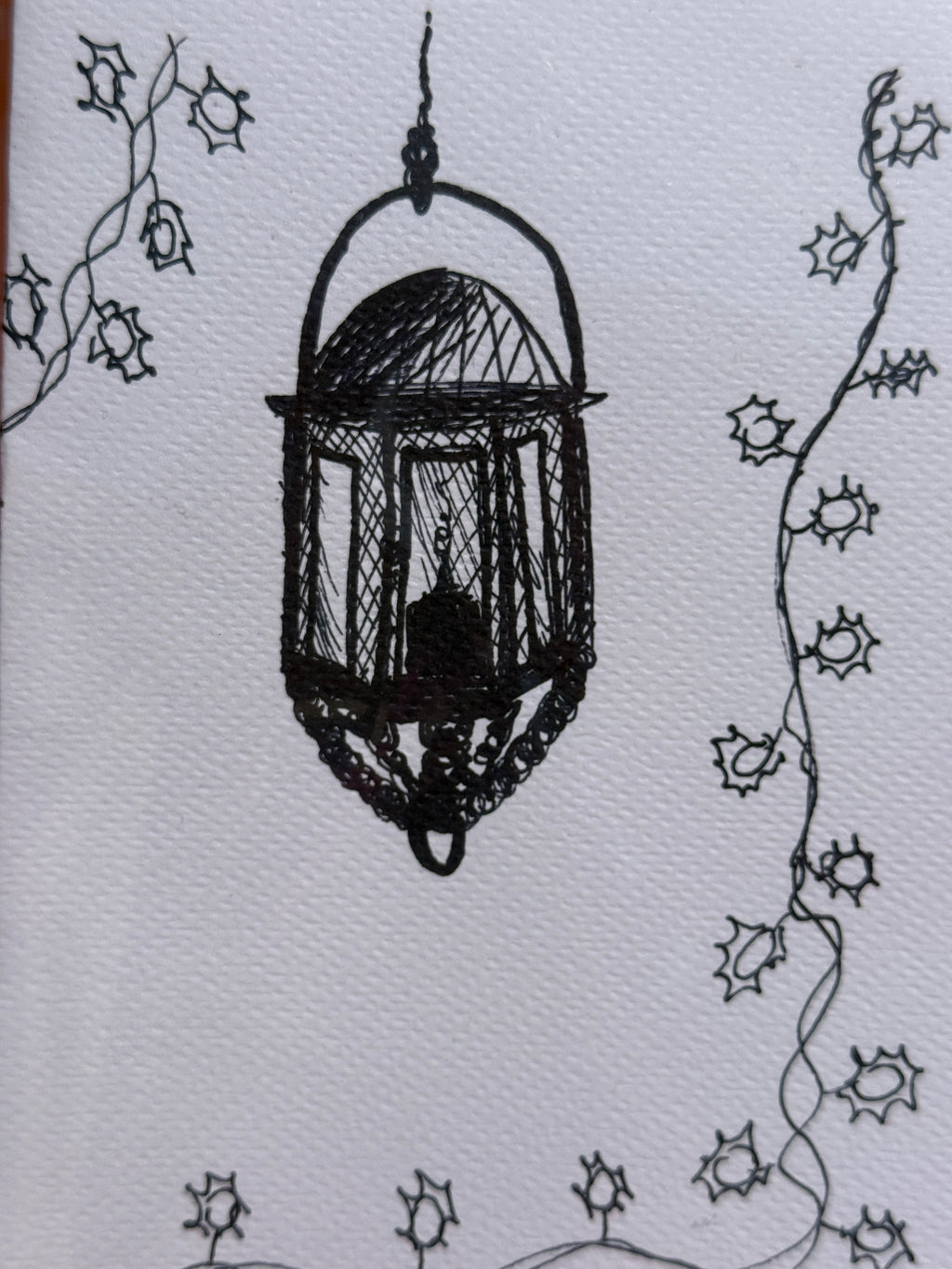 Christmas Lantern | Handmade Greeting Card – Original Illustrated Card
