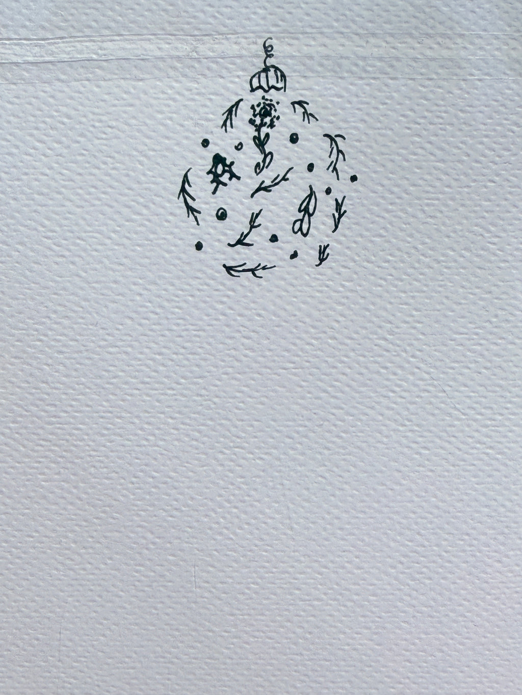 Christmas Ball Mistletoe | Handmade Greeting Card – Original Illustrated Card
