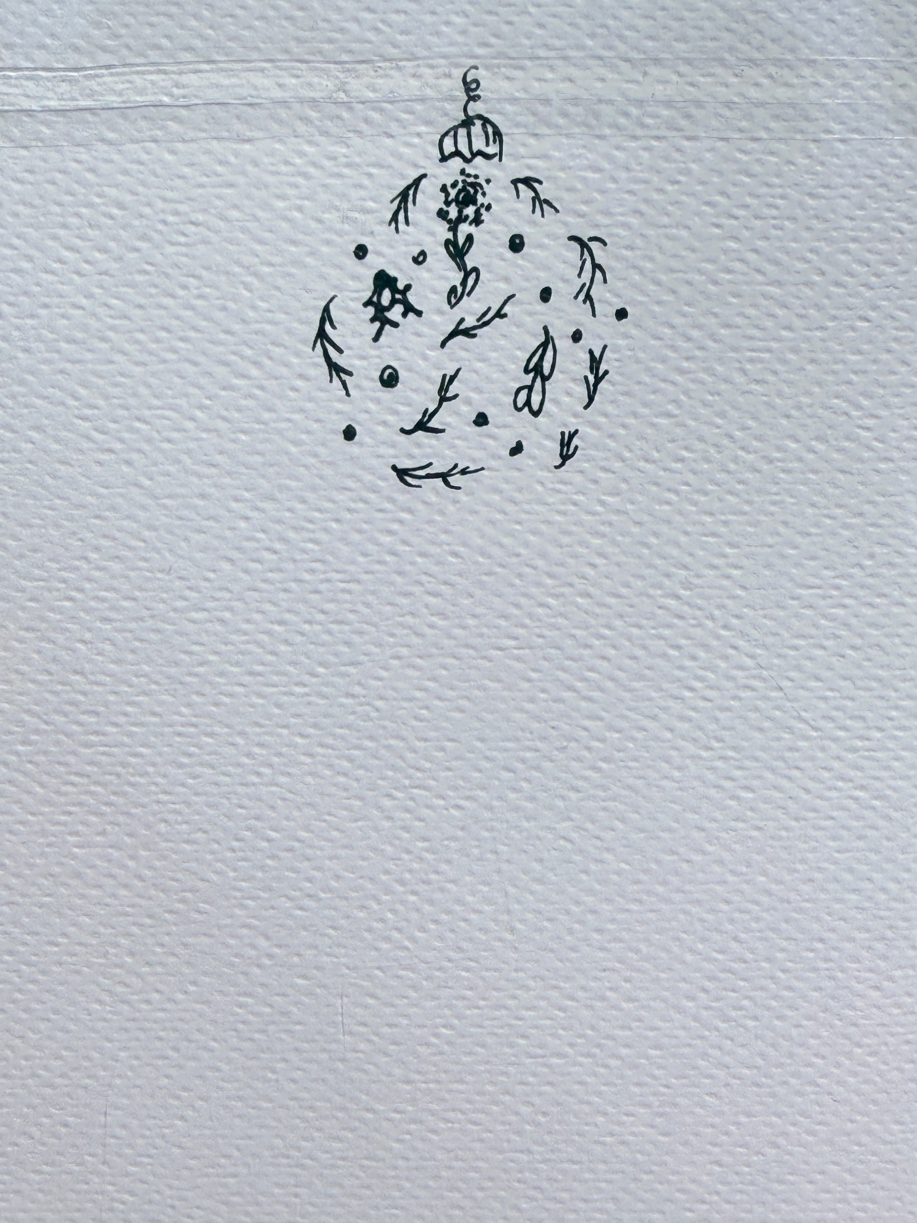 Christmas Ball Mistletoe | Handmade Greeting Card – Original Illustrated Card