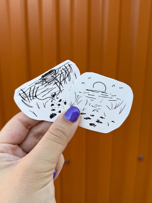 Set of 2 Handmade Beach Vibes Stickers