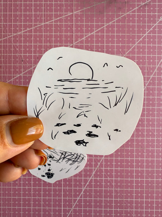 Set of 2 Handmade Beach Vibes Stickers