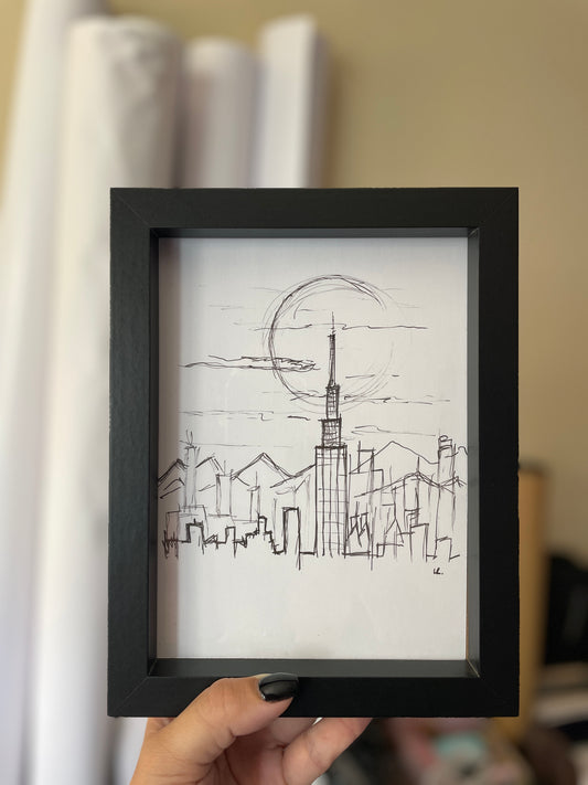 Skyline Poster | Original Handmade Art