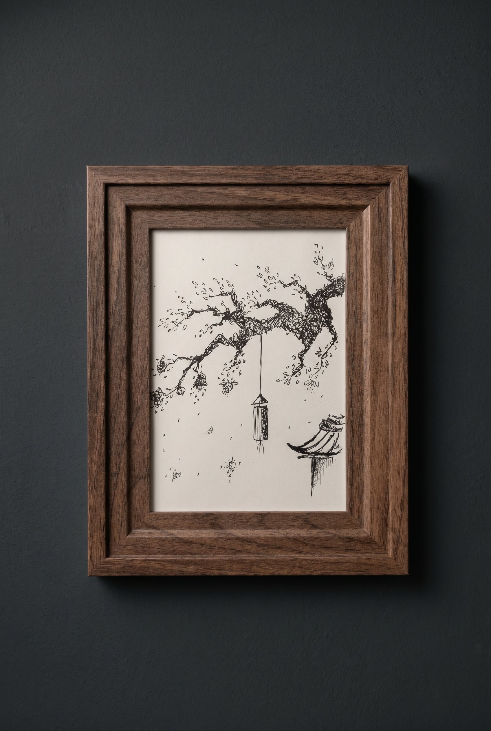 Cherry Blossom | Handmade Framed Poster – Original Artwork Wall Decor