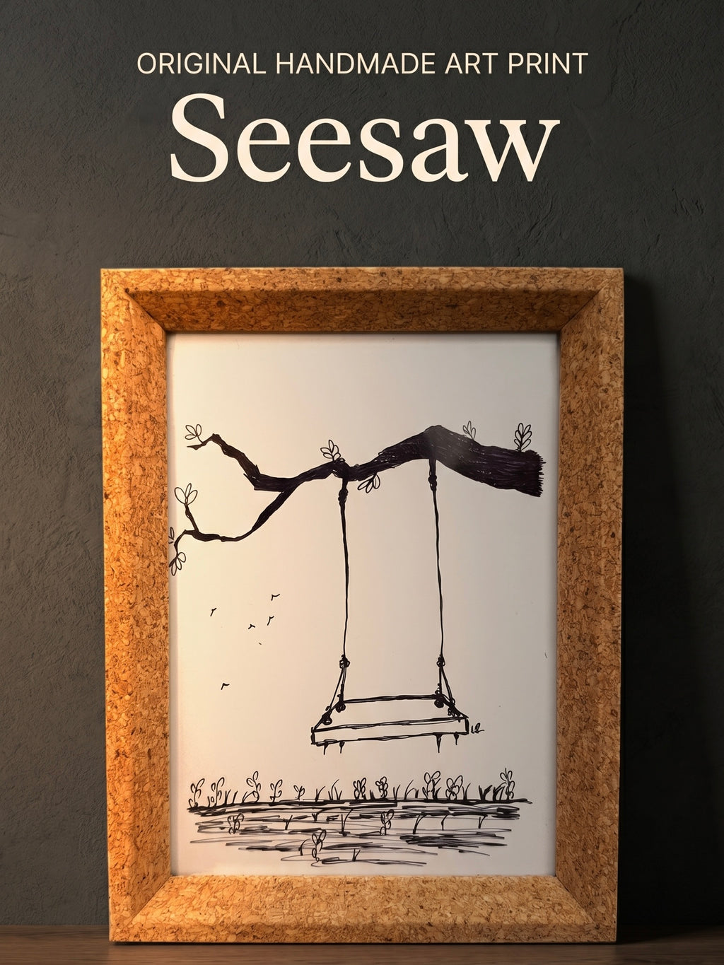 Seesaw | Handmade Framed Poster – Original Artwork Wall Decor