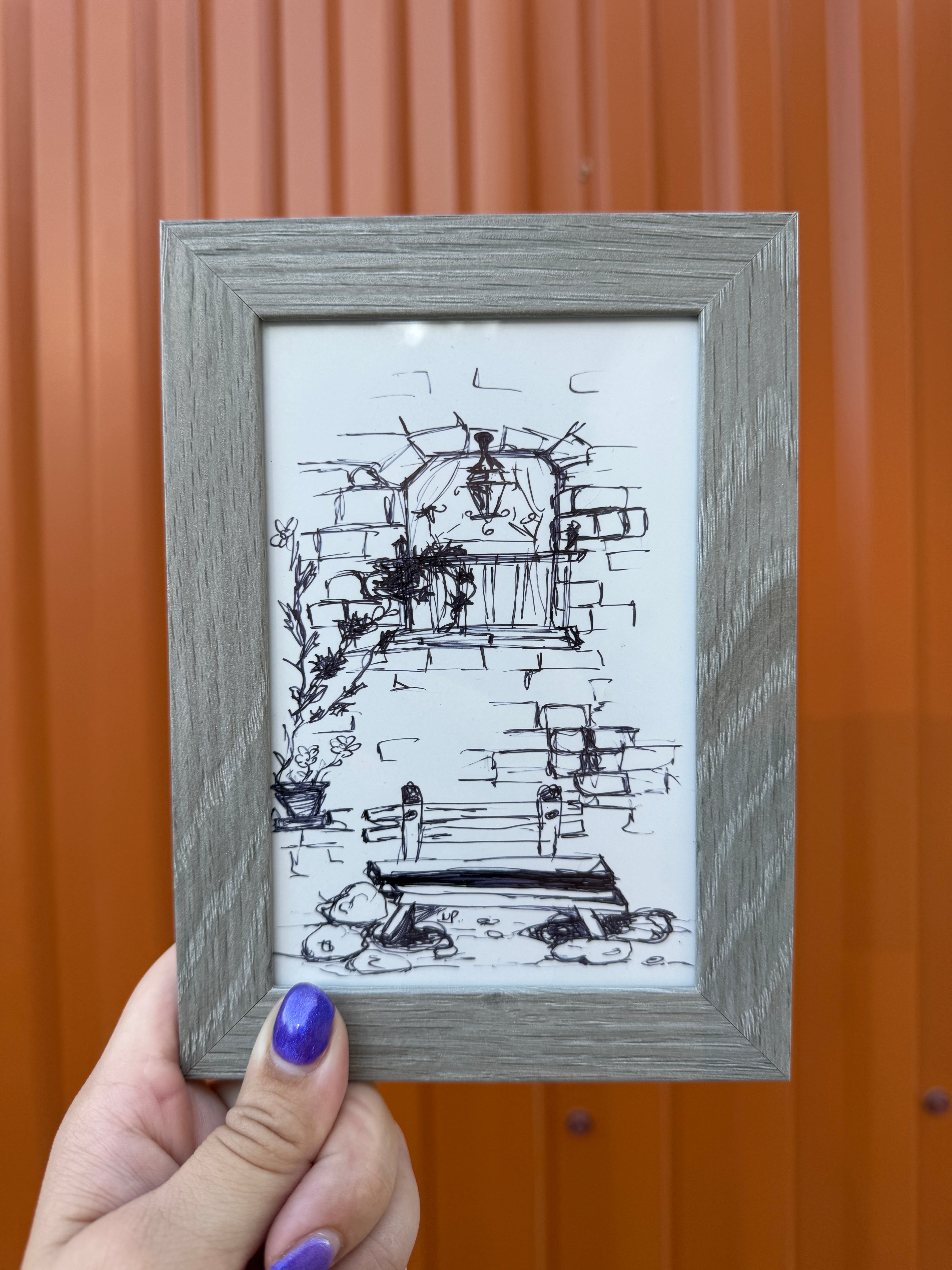 Vintage Bench | Framed Handmade Poster