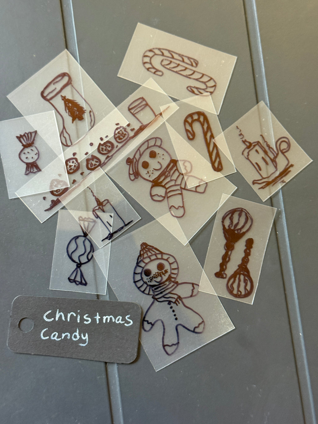 Christmas Candy Handmade Sticker Pack – Original Illustrated Stickers
