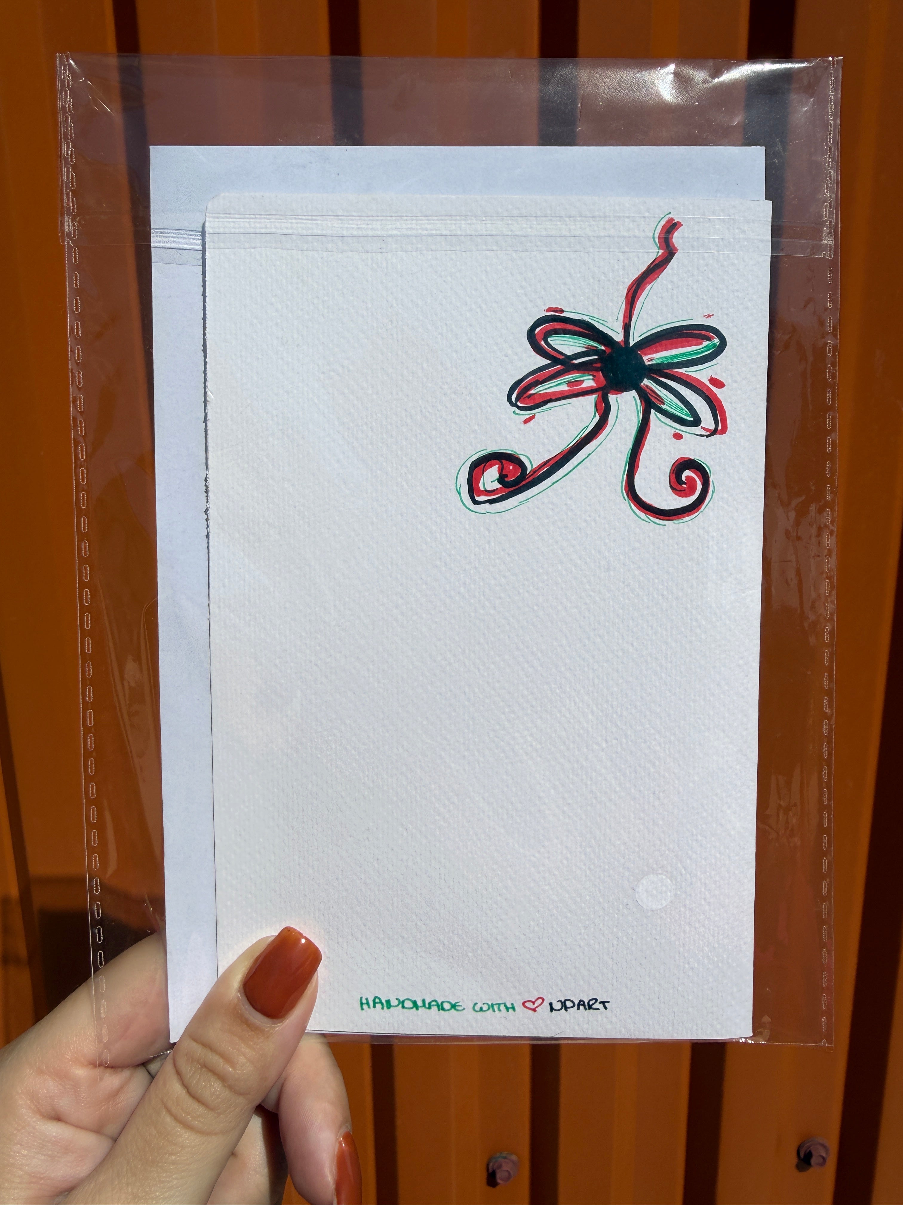 Christmas Wreath | Handmade Greeting Card – Original Illustrated Card