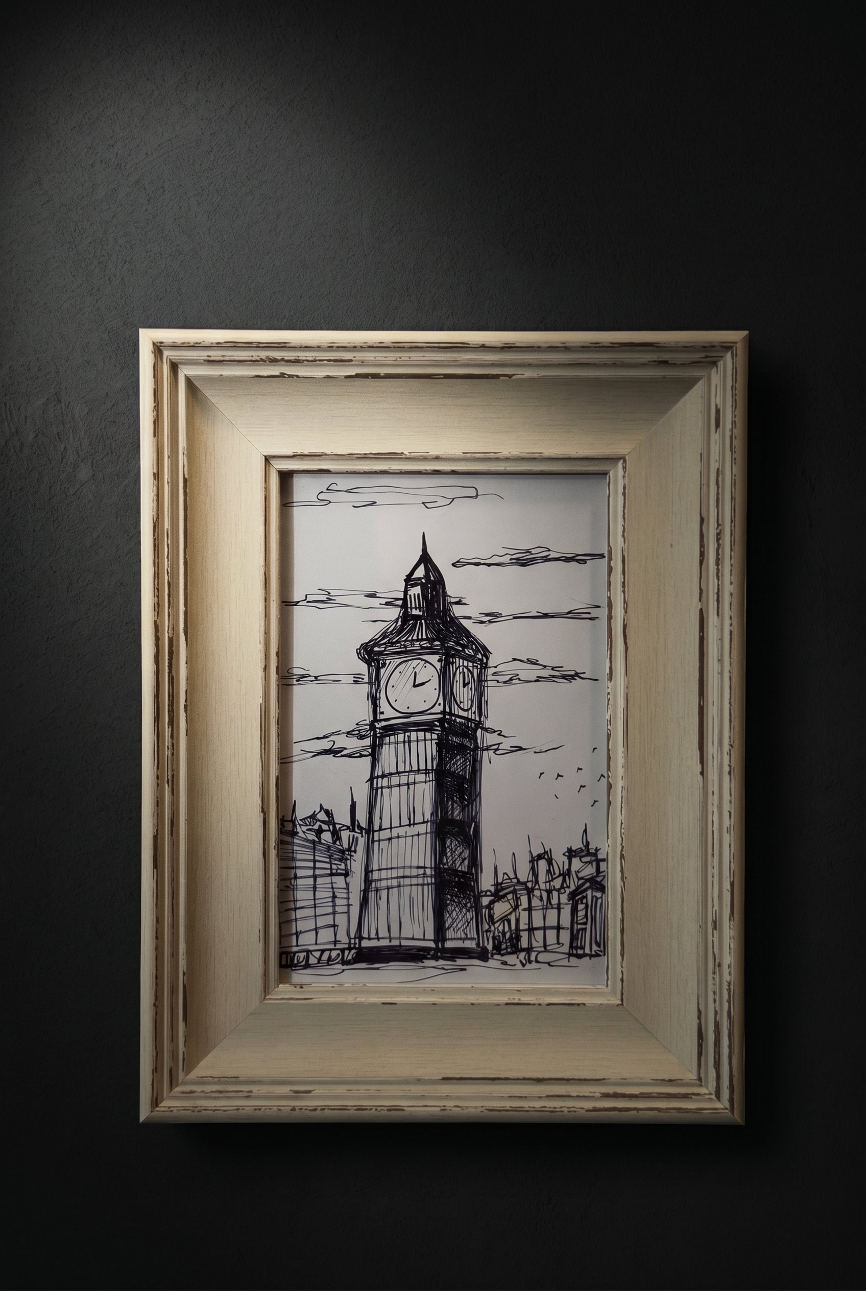 London England | Handmade Framed Poster – Original Artwork Wall Decor