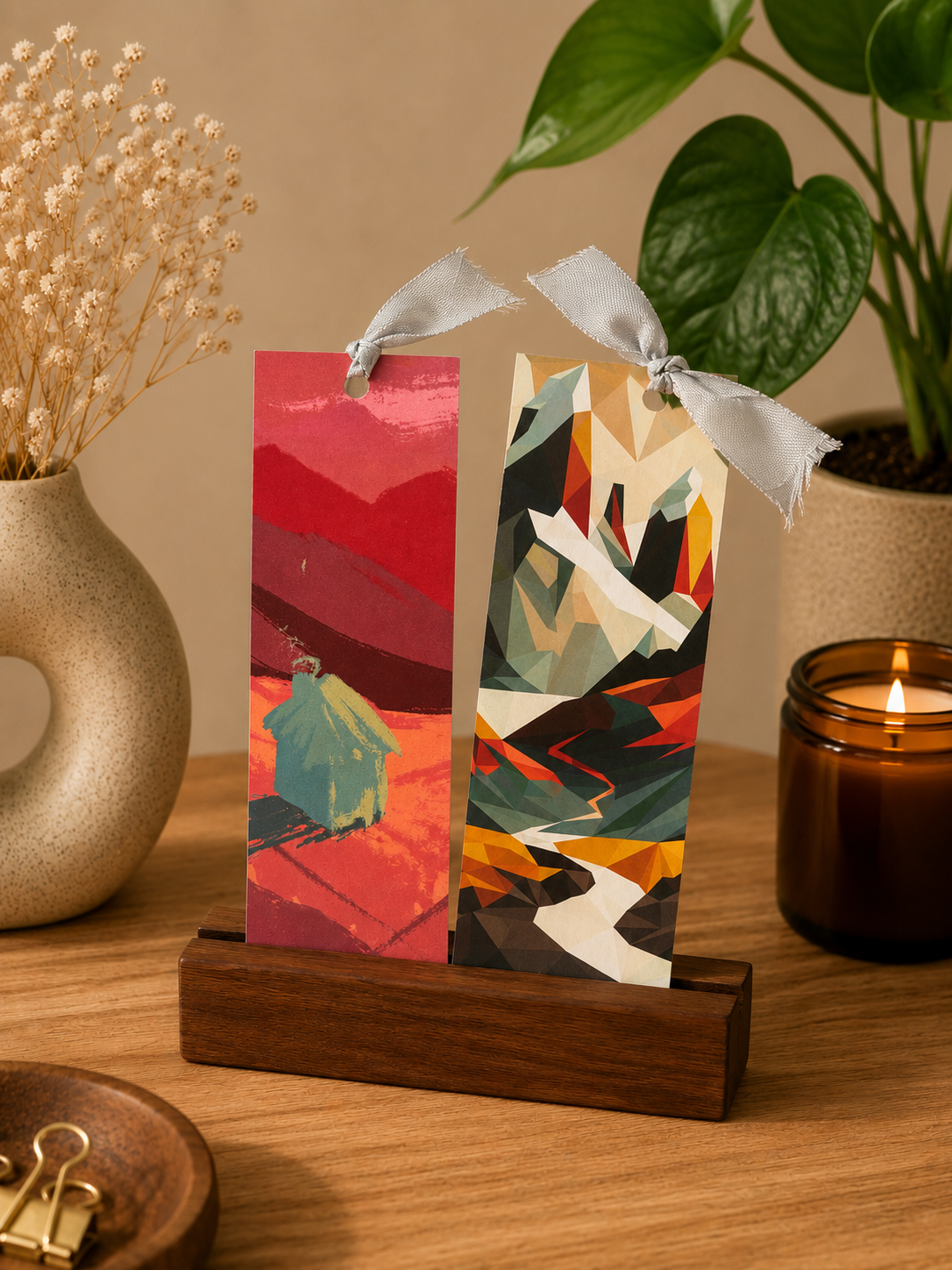 Colorful Mountains | Illustrated Bookmark – Printed Artwork Bookmark