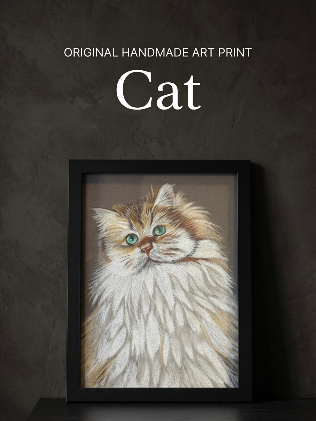 Cat | Handmade Framed Poster – Original Artwork Wall Decor