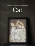 Cat | Handmade Framed Poster – Original Artwork Wall Decor