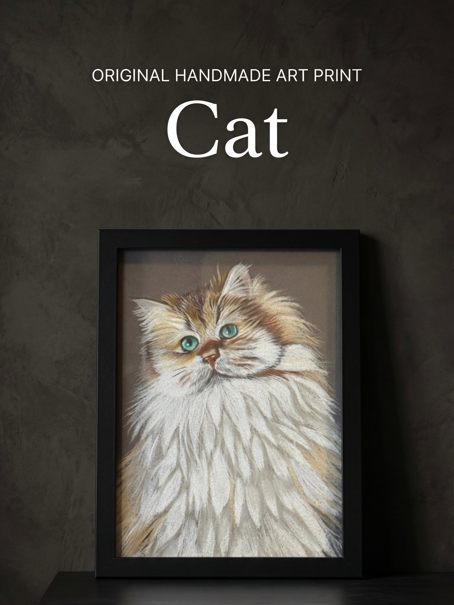 Cat | Handmade Framed Poster – Original Artwork Wall Decor