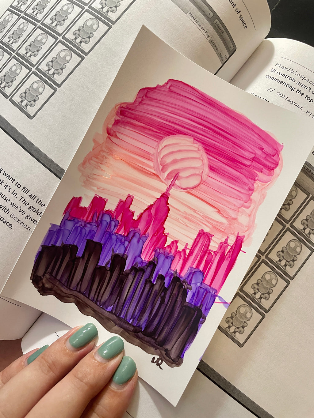 New York in Pink | Framed Handmade Poster