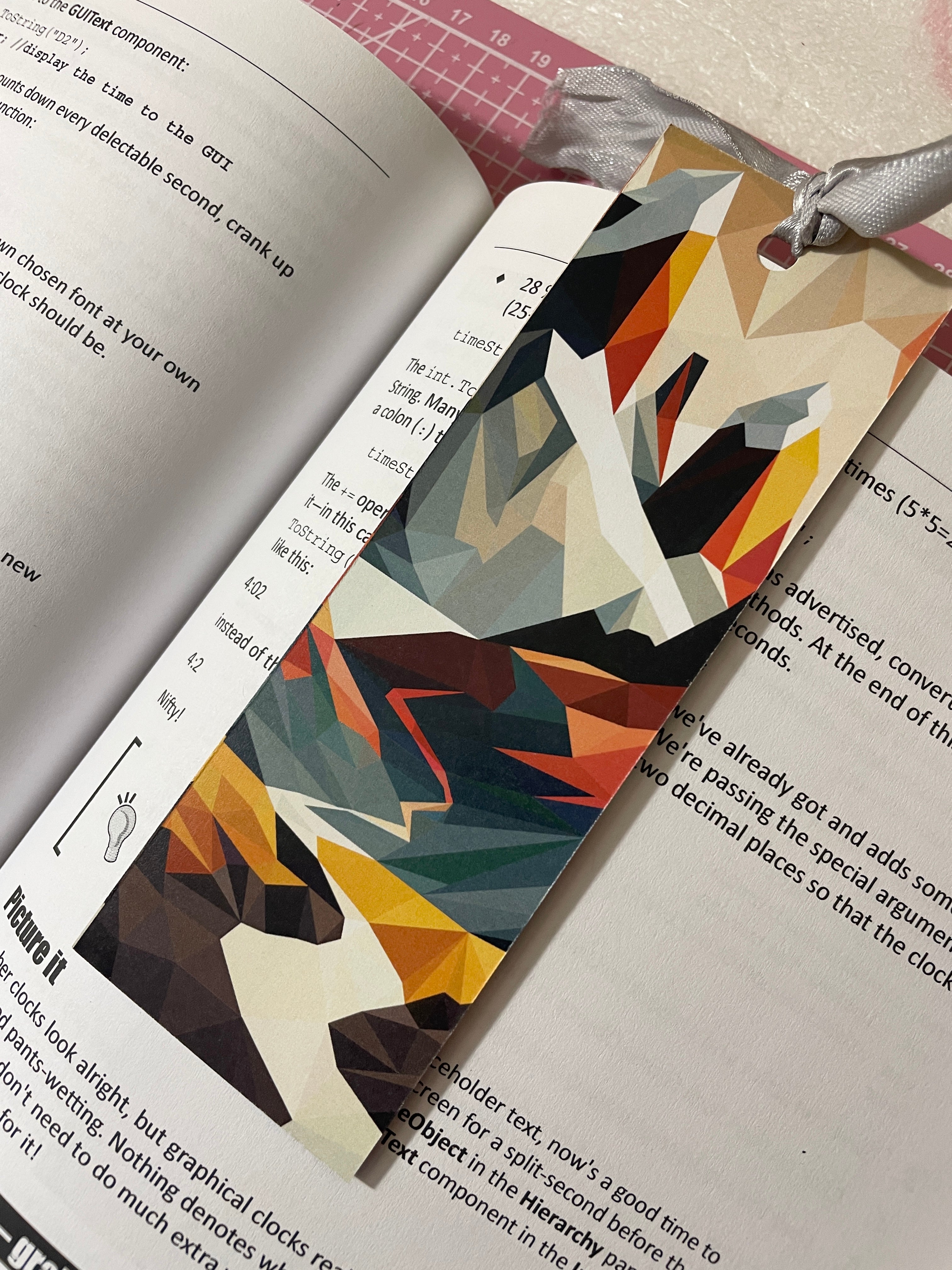 Colorful Mountains Bookmark with Ribbon