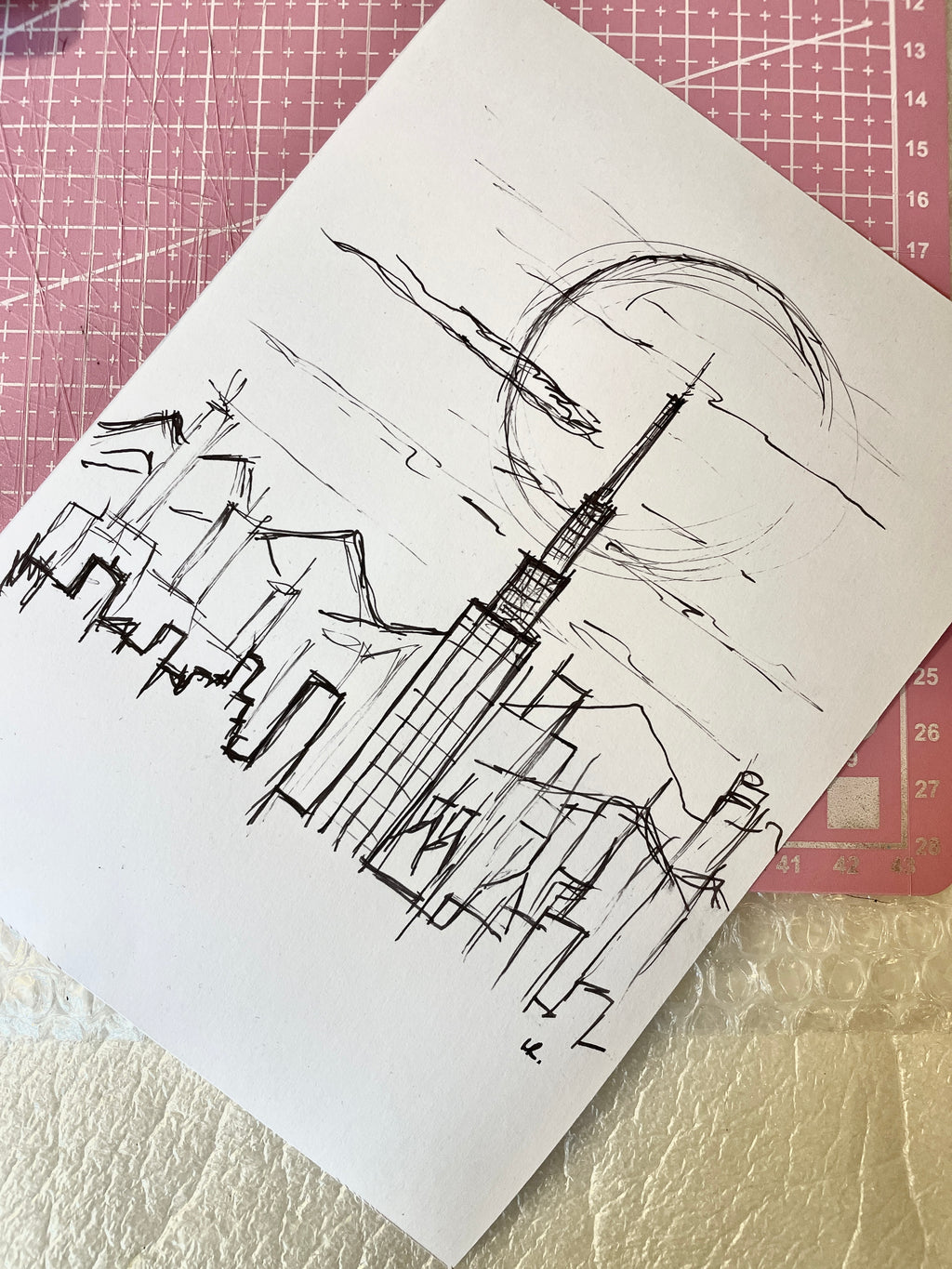 New York Cityscape | Framed Handmade Poster