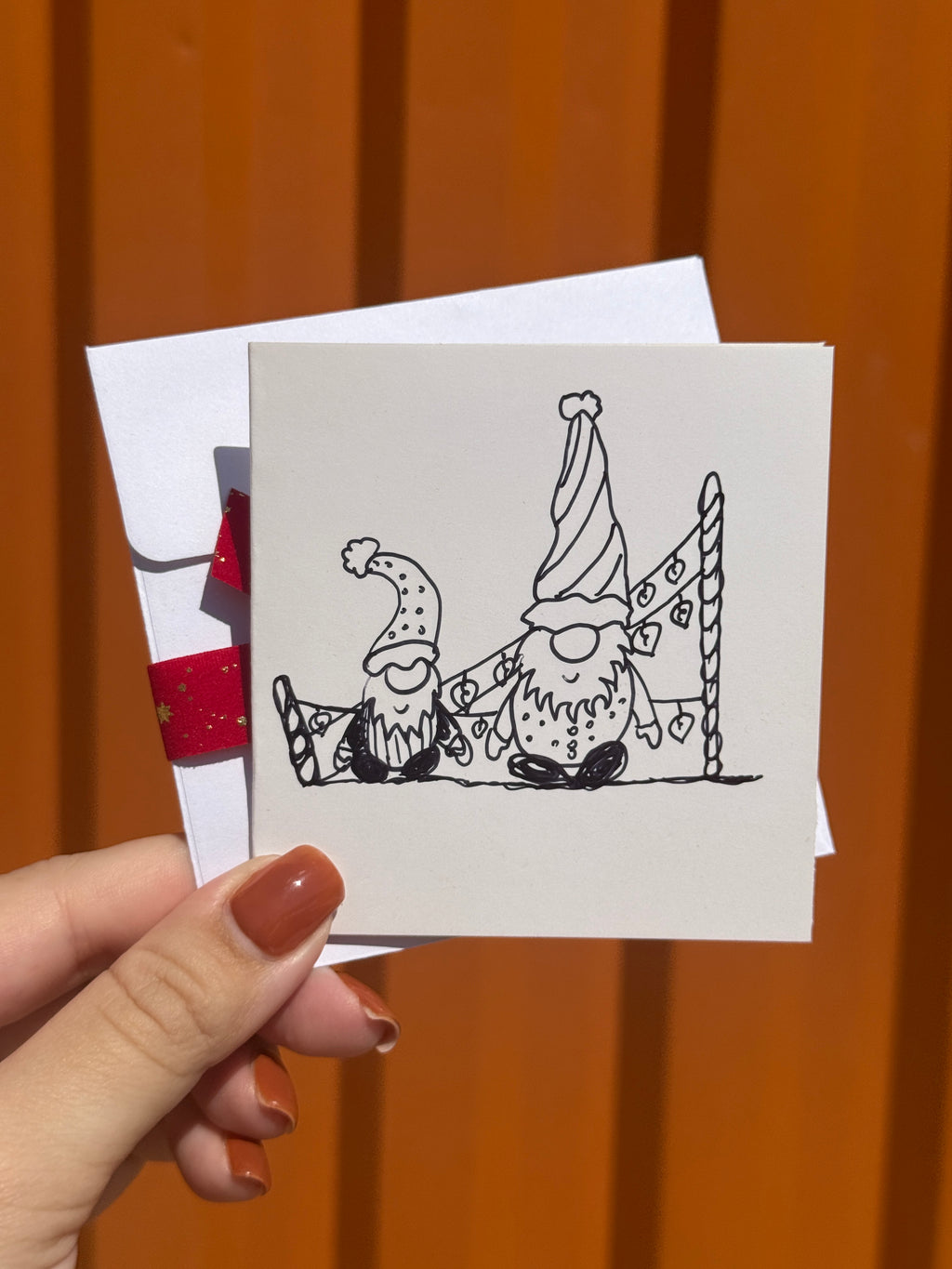 Cute Christmas Dwarves | Small Handmade Greeting Card – Original Illustrated Card
