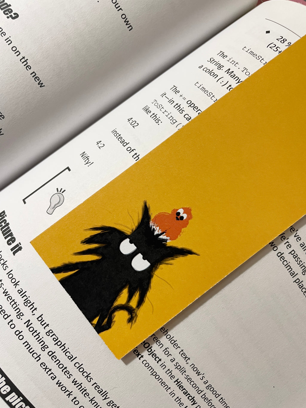 Mr. Grumpy Pants Cat Bookmark with Ribbon