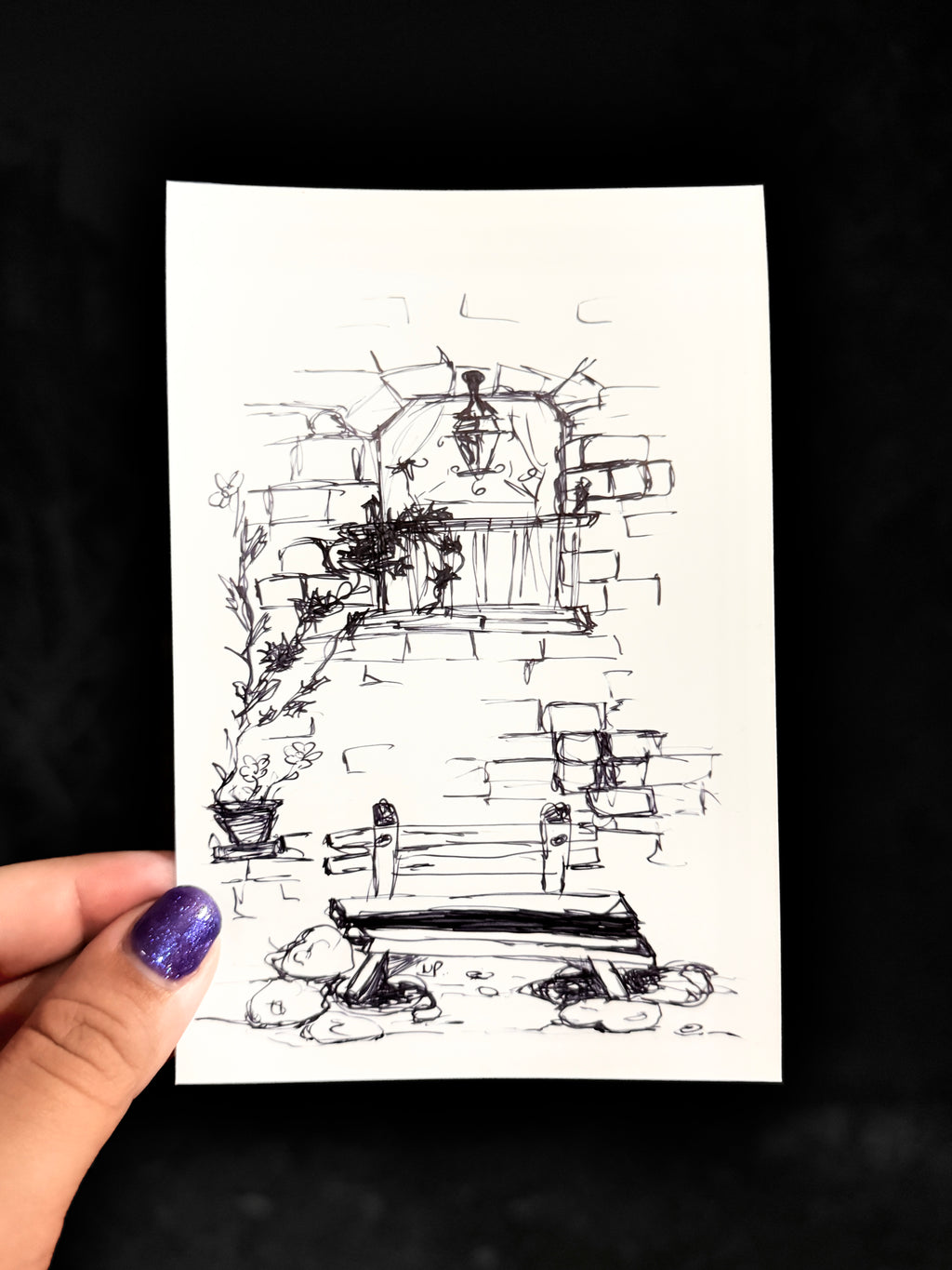 Vintage Bench | Framed Handmade Poster