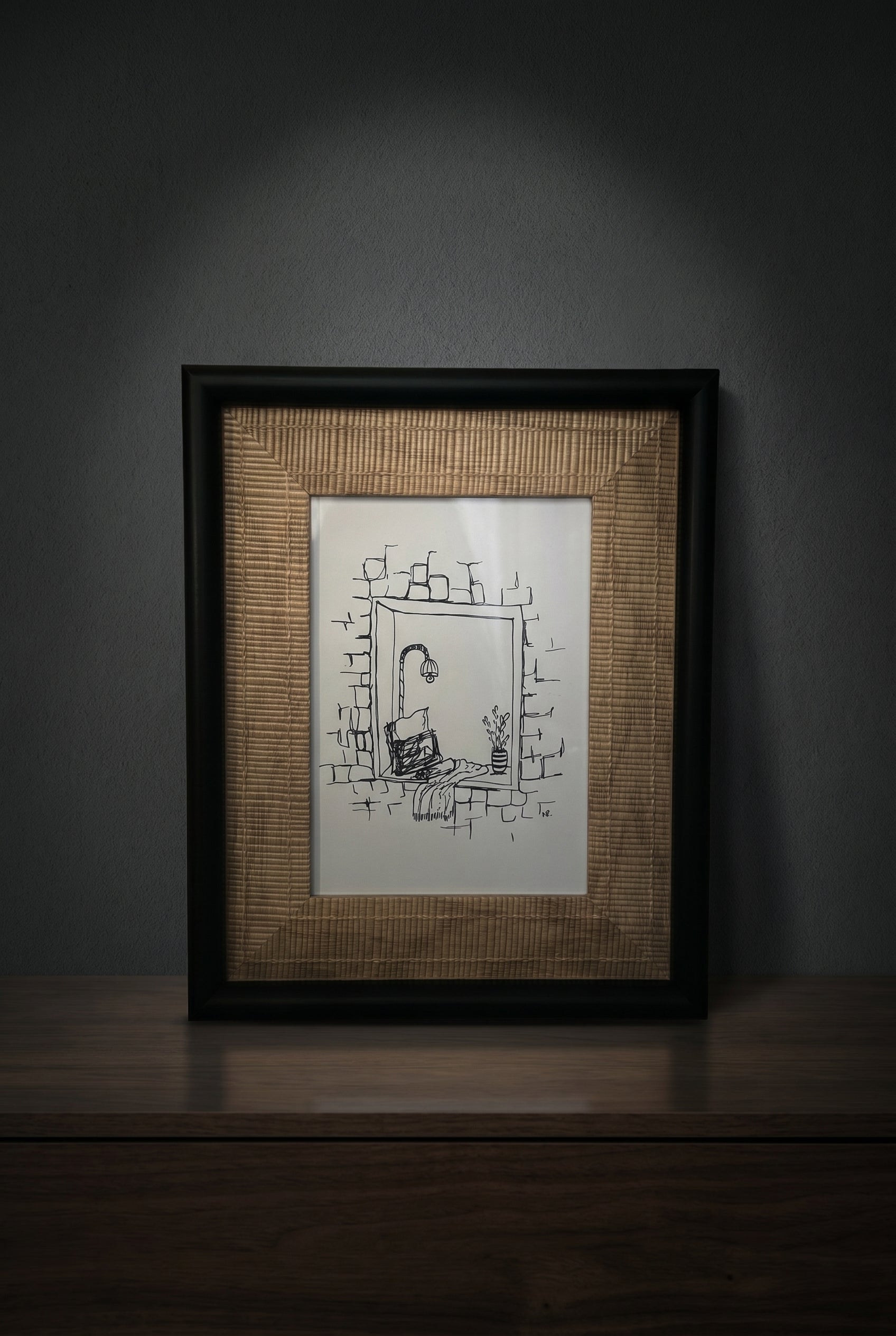 Stylized Window | Handmade Framed Poster – Original Artwork Wall Decor