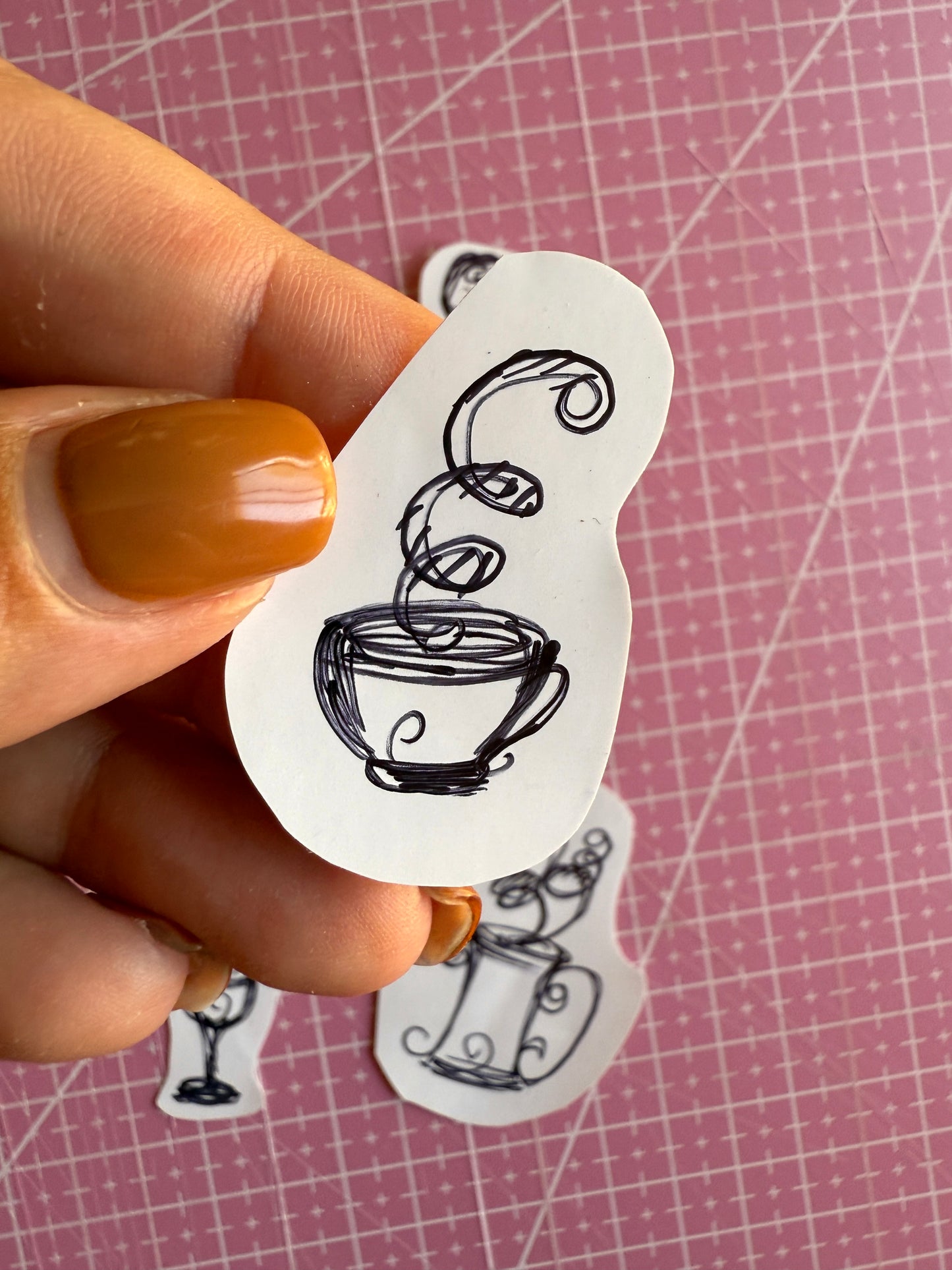 Set of 5 Handmade Witchy Mugs Stickers