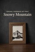 Snowy Mountain | Handmade Framed Poster – Original Artwork Wall Decor