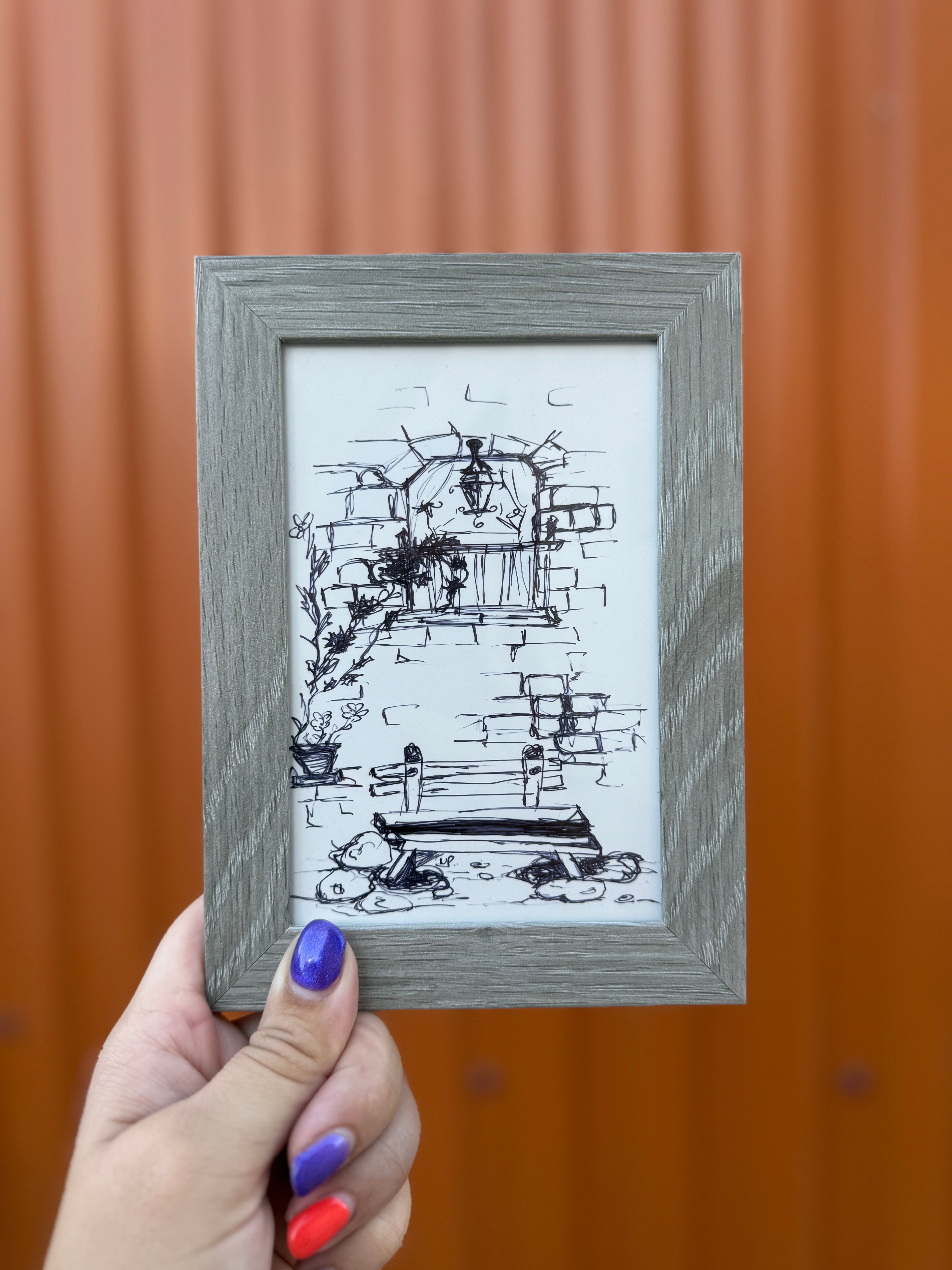 Vintage Bench | Framed Handmade Poster