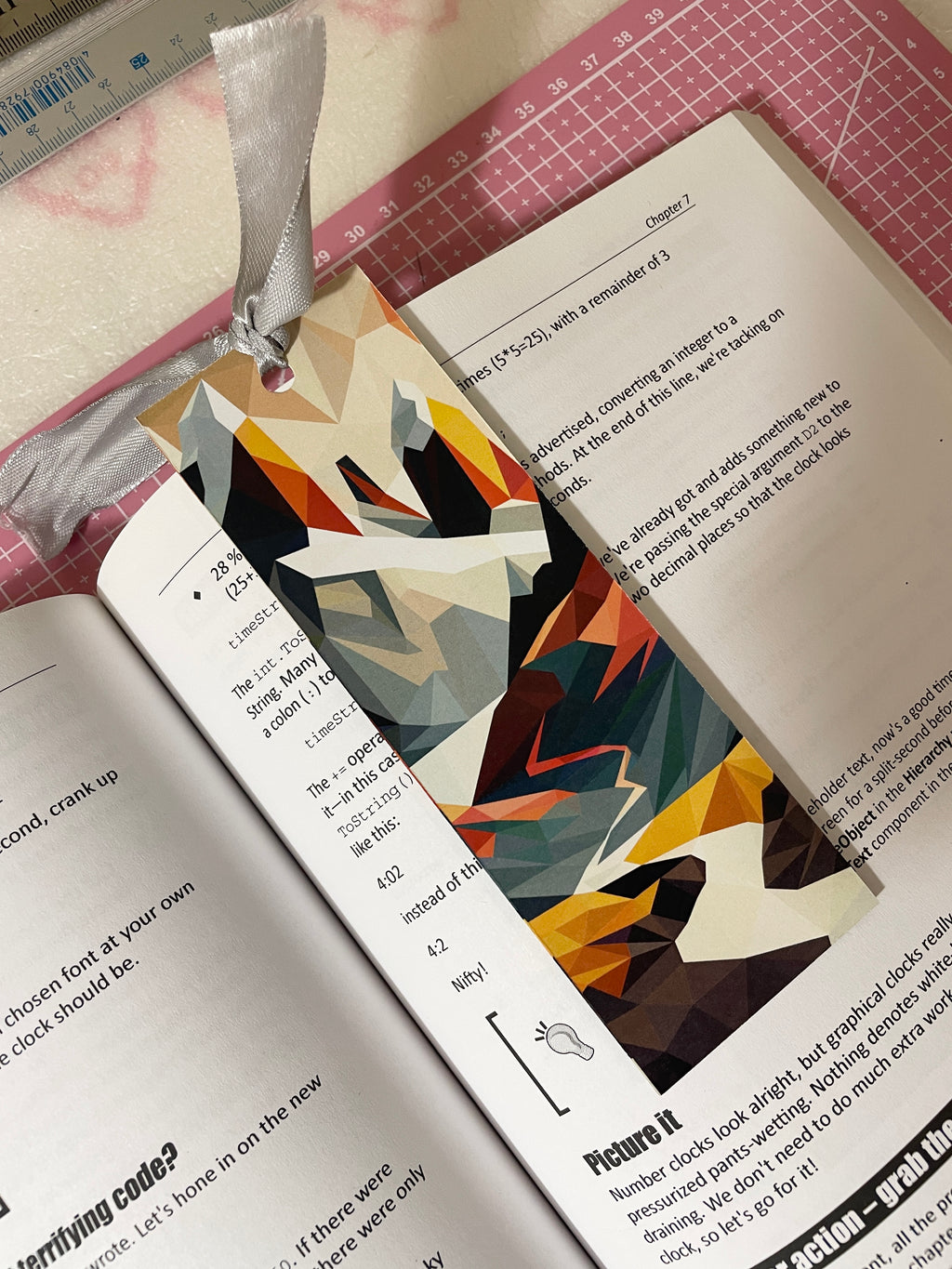 Colorful Mountains Bookmark with Ribbon