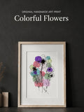 Colorful Flowers | Handmade Framed Poster – Original Artwork Wall Decor