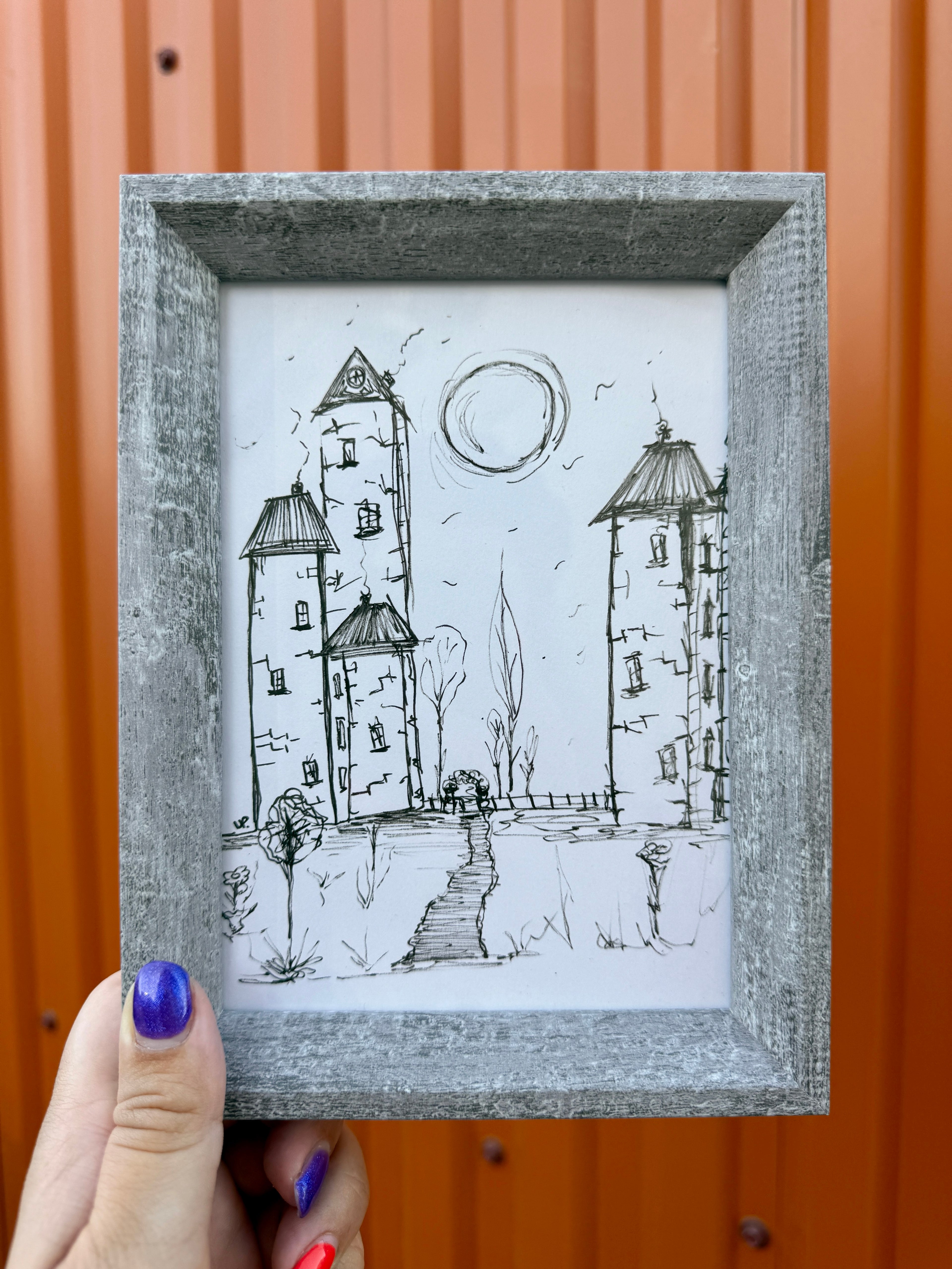 Cartoon City | Framed Handmade Poster