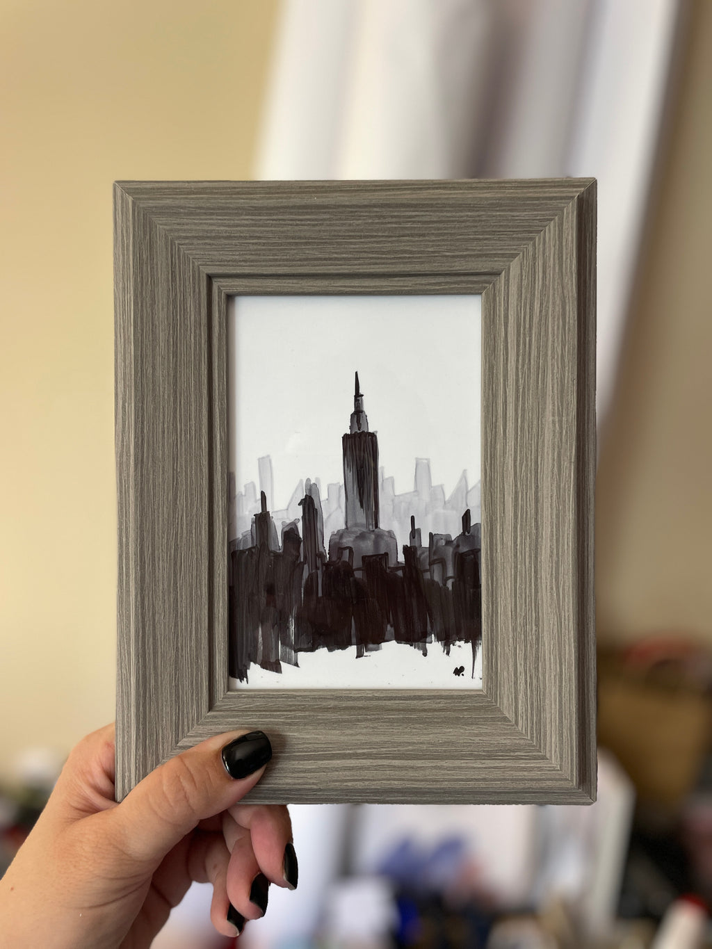 New York in Black | Framed Handmade Poster