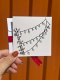 Cute Christmas Lights | Small Handmade Greeting Card – Original Illustrated Card
